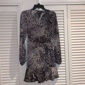 Snake print wrap dress